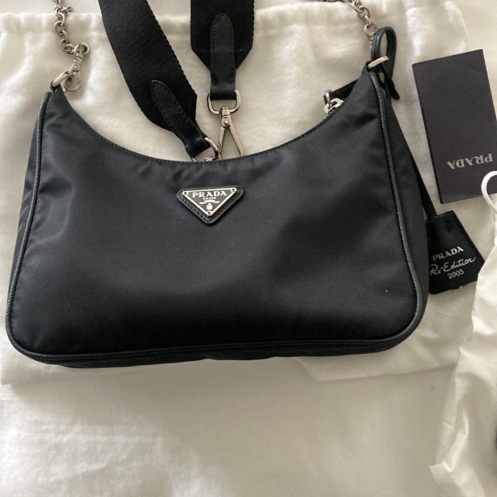 Prada Re-Edition Crossbody Bag Black. Excellent. Authentic.